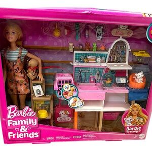 New Barbie Doll, 4 Pets & 20 Accessories- Barbie Pet Boutique Playset New in Box